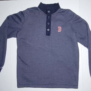Antigua Boston Red Sox Mens Dark Gray and Blue Long Sleeve Pullover Size Medium